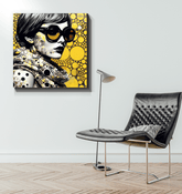 Close-up view of Artistic Accomplishments wrapped canvas texture.